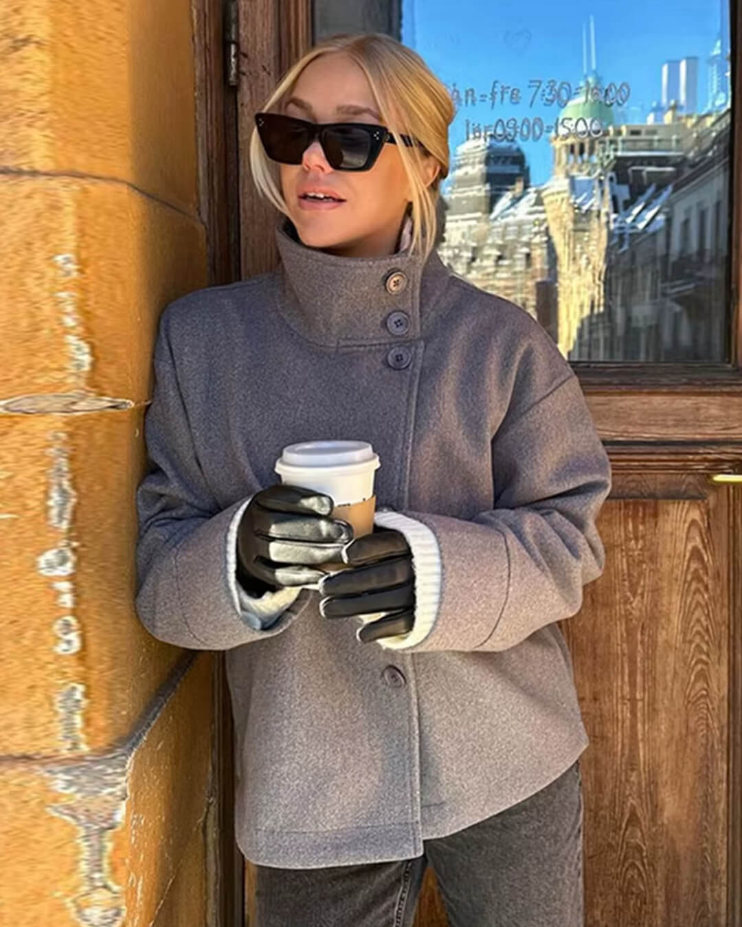 Isabella Elegant Jacket with Stand Collar